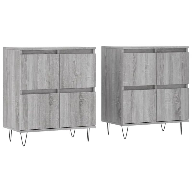 vidaXL Sideboards 2 Stk. Grau Sonoma Holzwerkstoff Begrenztes Angebot