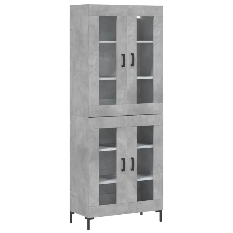 Finale Aktion vidaXL Highboard Betongrau 69,5x34x180 cm Holzwerkstoff