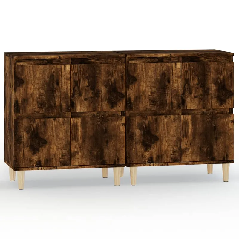 vidaXL Sideboards 2 Stk. Räuchereiche 60x35x70 cm Holzwerkstoff Wochenendangebot