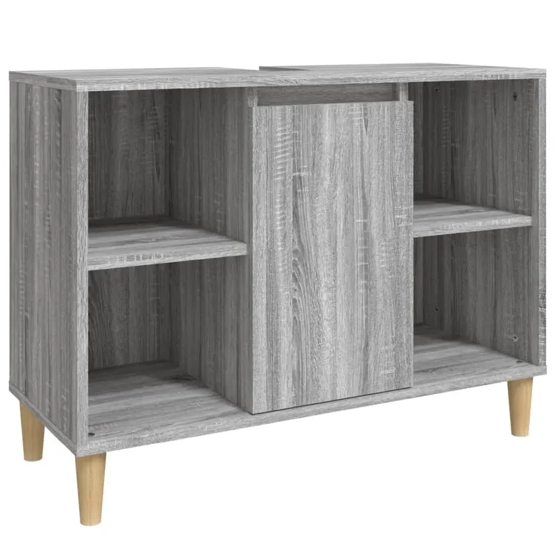 vidaXL Waschbeckenunterschrank Grau Sonoma 80x33x60 cm Holzwerkstoff Knallerangebot