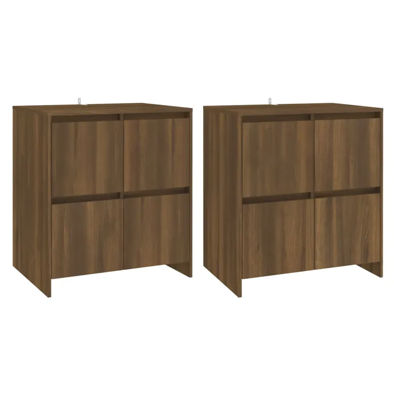 vidaXL Sideboards 2 Stk. Eiche Braun 70x41x75 cm Holzwerkstoff Heißes Angebot