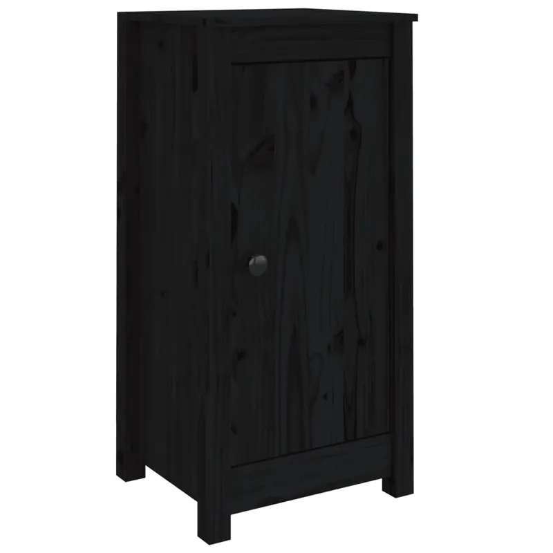 vidaXL Sideboards 2 Stk. Schwarz 39x35x80 cm Massivholz Kiefer Heißes Angebot