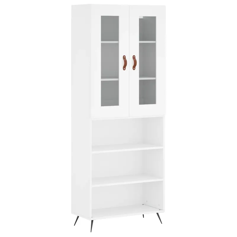 Geprüft vidaXL Highboard Weiß 69,5x34x180 cm Holzwerkstoff