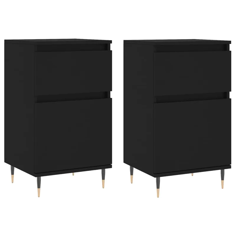 vidaXL Sideboards 2 Stk. Schwarz 40x35x70 cm Holzwerkstoff Günstig