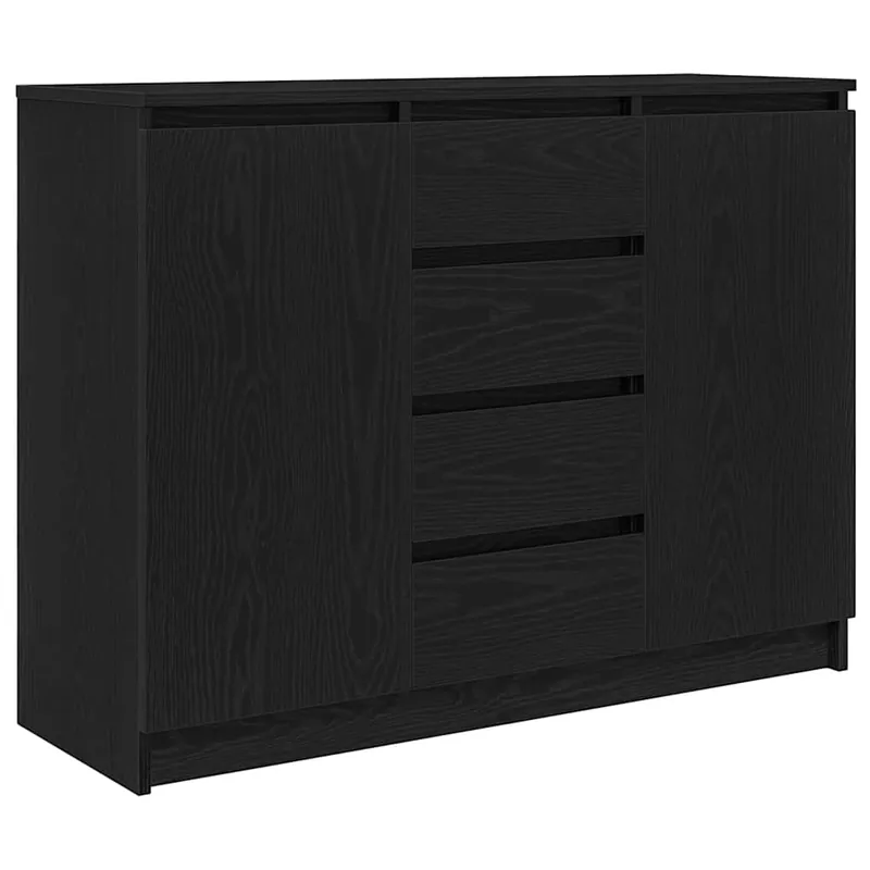 Heißes Angebot vidaXL Sideboard mit Schubladen Schwarz Eichen-Optik 100,5x35x76 cm