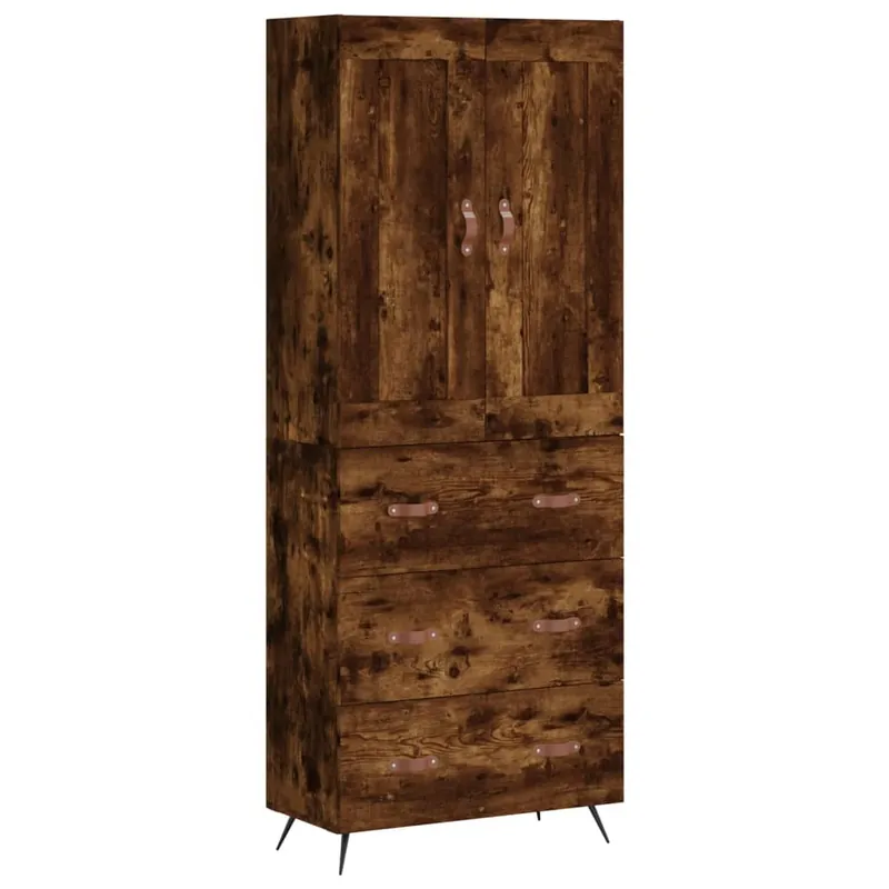 Heißes Angebot vidaXL Highboard Räuchereiche 69,5x34x180 cm Holzwerkstoff