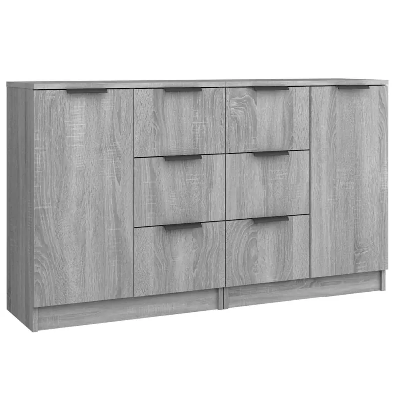 vidaXL Sideboards 2 Stk. Grau Sonoma 60x30x70 cm Holzwerkstoff Markenprodukt