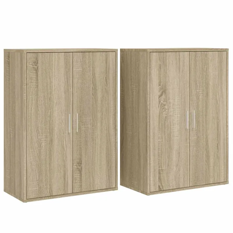 vidaXL Sideboards 2 Stk. Sonoma-Eiche 60x31x84 cm Holzwerkstoff Abverkauf