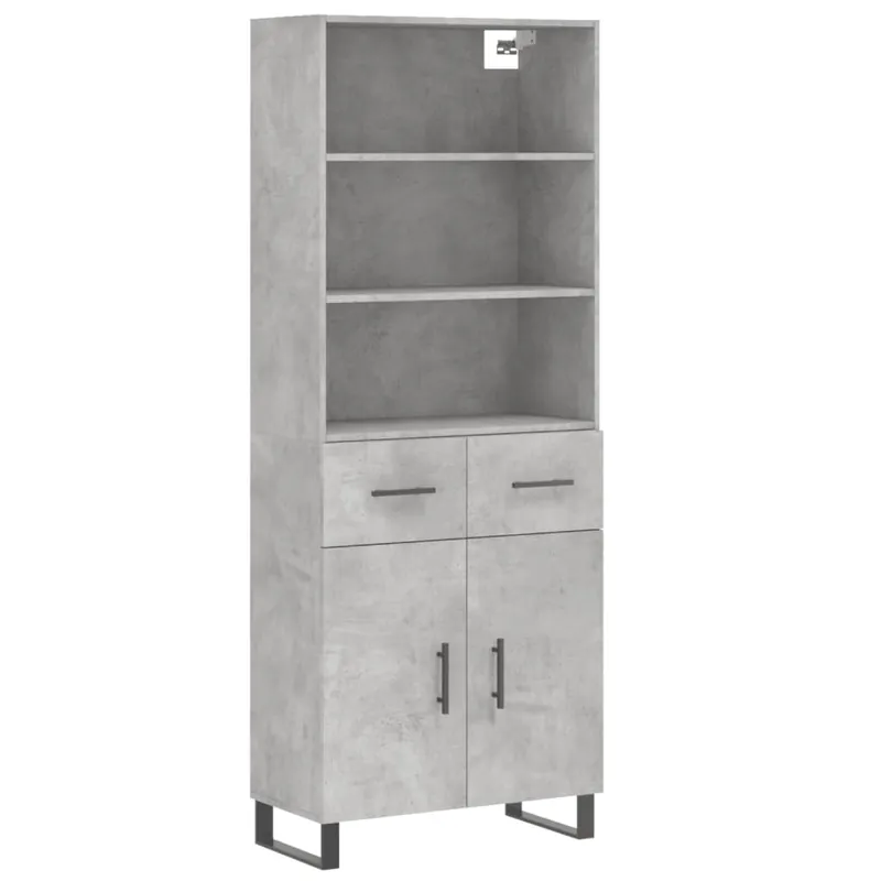 Angebot vidaXL Highboard Betongrau 69,5x34x180 cm Holzwerkstoff