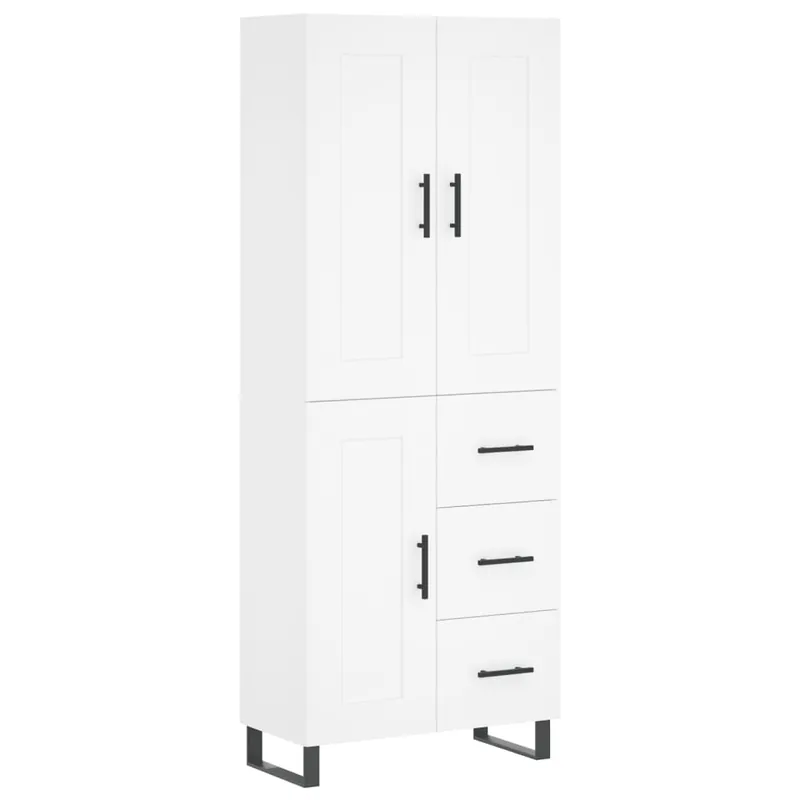 Zertifiziert vidaXL Highboard Weiß 69,5x34x180 cm Holzwerkstoff