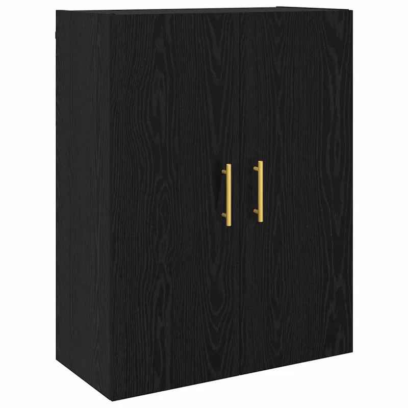 vidaXL Wandschrank Wandmontiert Schwarz Eichen-Optik 69,5 x 34 x 90 cm Schnäppchen