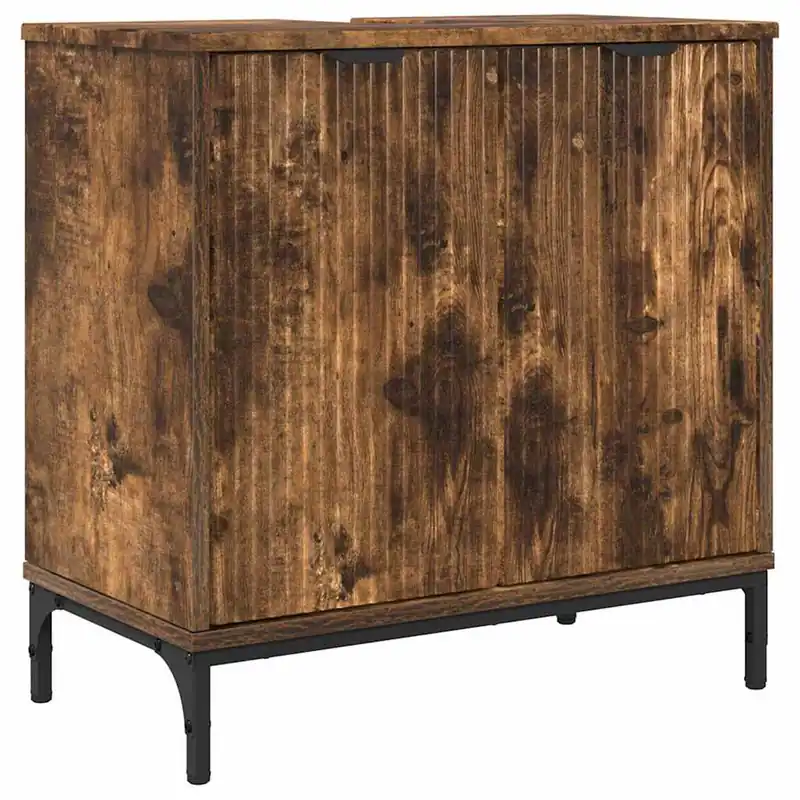 Heißes Angebot vidaXL Waschbeckenschrank Geräucherte Eiche 60,5 x 33,5 x 61 cm