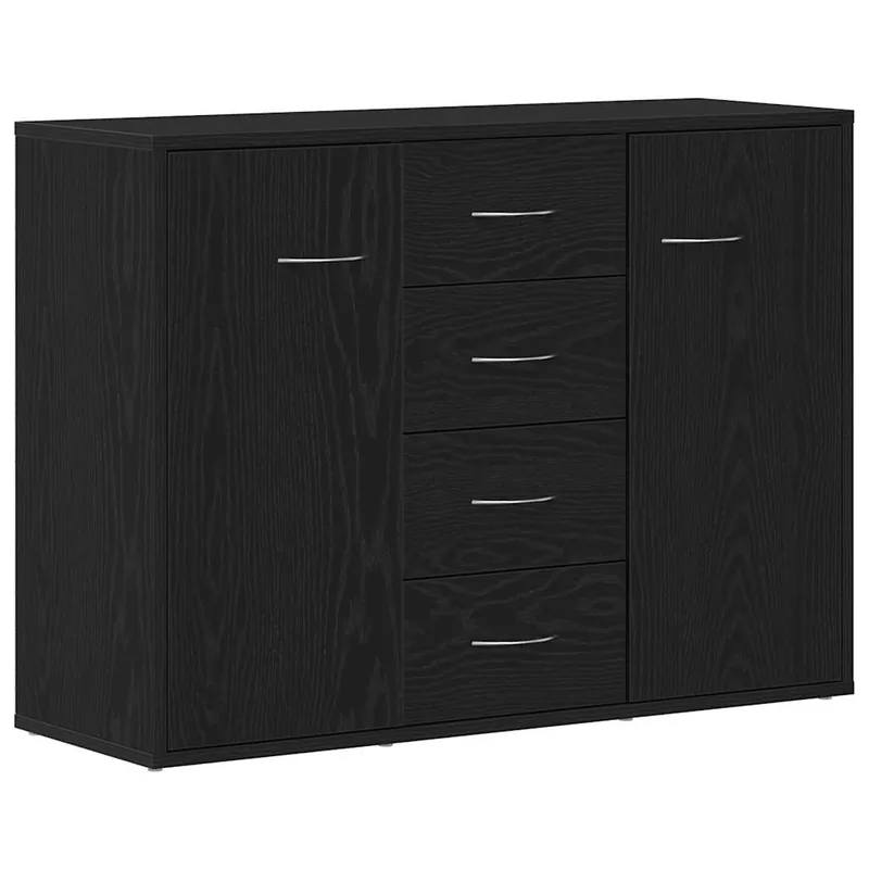 vidaXL Sideboard Schwarz Eichen-Optik 88x30x64 cm Holzwerkstoff Neuheit