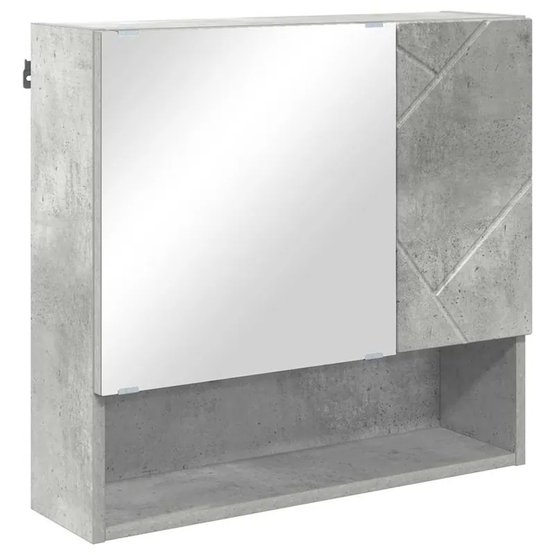 vidaXL Spiegelschrank mit Tür Beton Grau 59 x 17 x 55 cm Holzwerkstoff Billig