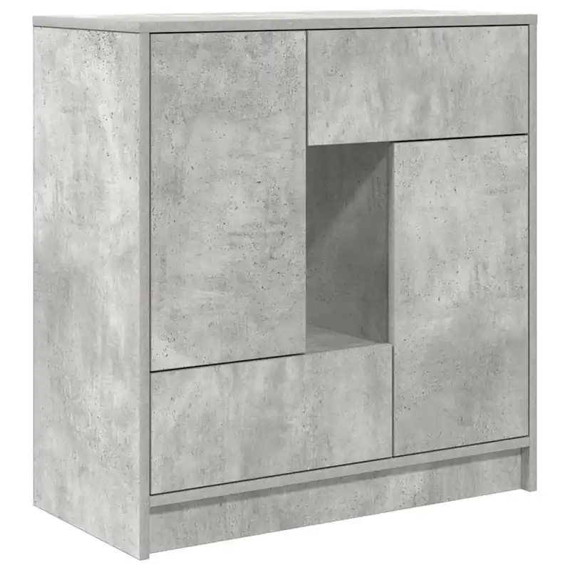 Highlight vidaXL Sideboard mit Schubladen und Türen Betongrau 70,5x34x74,5 cm