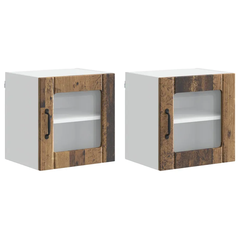 Günstig vidaXL Küchenschrank 2 pcs Altholz 40 x 31 x 40 cm Holzwerkstoff
