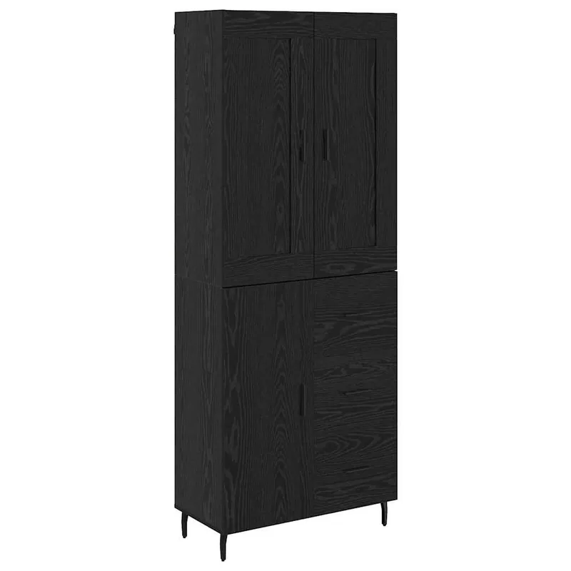 Heißes Angebot vidaXL Highboard 2 pcs Schwarz Eichen-Optik Holzwerkstoff