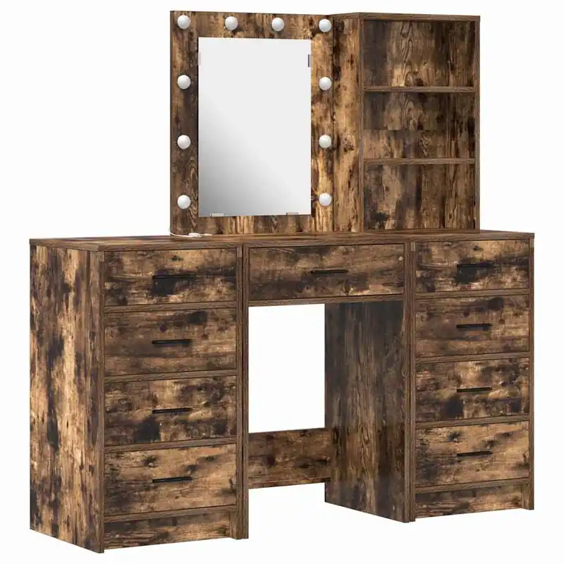 Garantierte Lieferung vidaXL Schminktisch 3 pcs Braun 40 x 41 x 135 cm Holzwerkstoff
