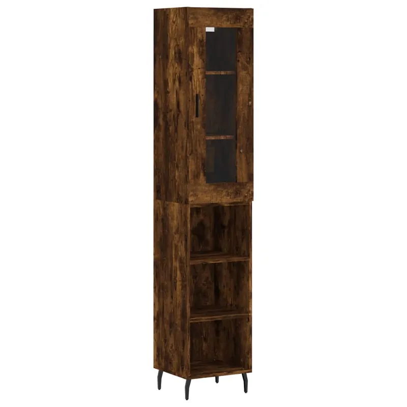 Wochenendangebot vidaXL Highboard Räuchereiche 34,5x34x180 cm Holzwerkstoff