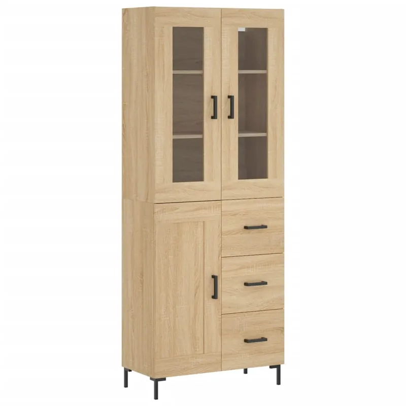 Günstig vidaXL Highboard Sonoma-Eiche 69,5x34x180 cm Holzwerkstoff