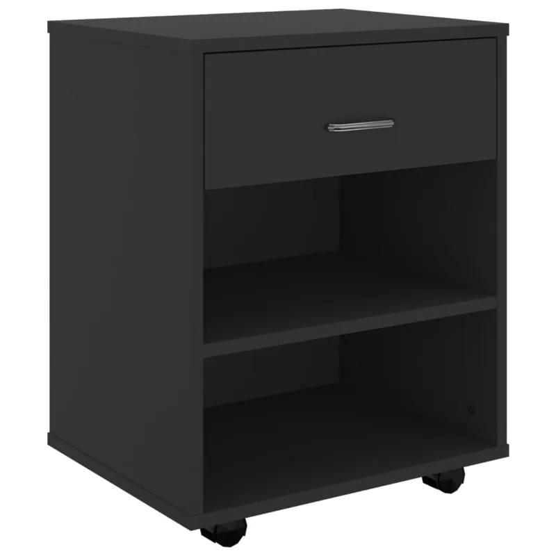 Heißes Angebot vidaXL Rollschrank Schwarz 46x36x59 cm Holzwerkstoff