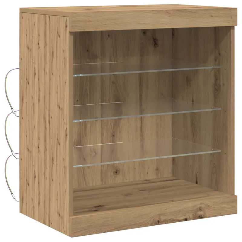 Beliebt vidaXL LED-Sideboard Artisan-Eiche 60,5 x 37 x 67 cm Holzwerkstoff