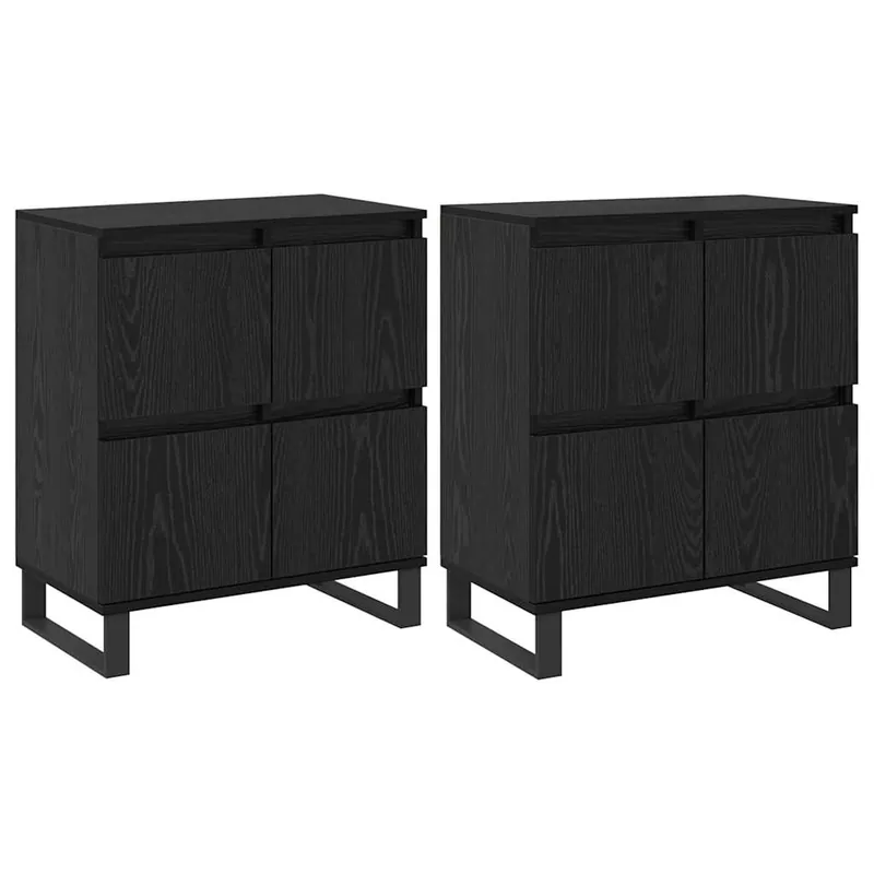 Garantierte Lieferung vidaXL Sideboard 2 pcs Schwarz Eichen-Optik 60 x 35 x 70 cm