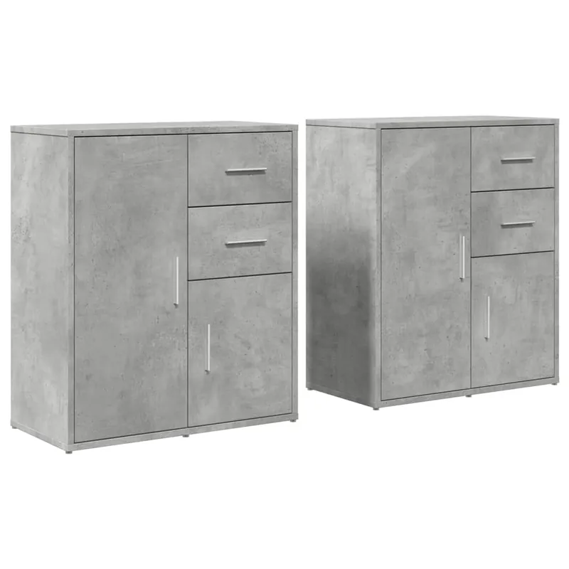 vidaXL Sideboards 2 Stk. Betongrau 60x31x70 cm Holzwerkstoff Sonderangebot