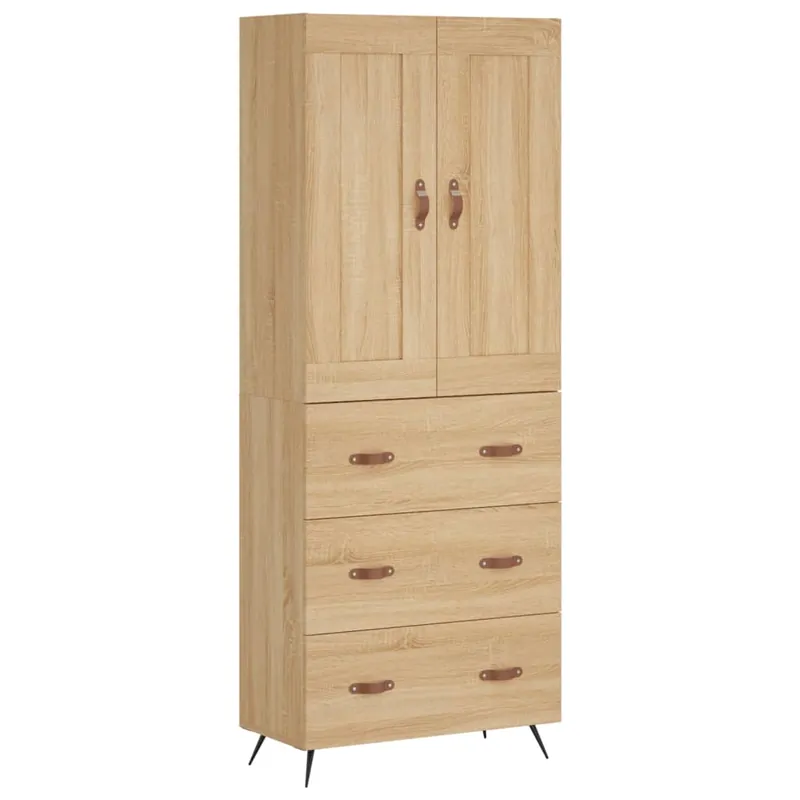 Expressversand vidaXL Highboard Sonoma-Eiche 69,5x34x180 cm Holzwerkstoff