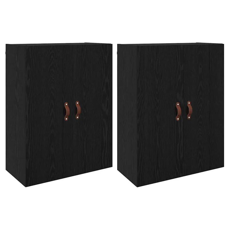 vidaXL Wandschrank 2 pcs Schwarz Eichen-Optik 69,5 x 34 x 90 cm Preisreduziert