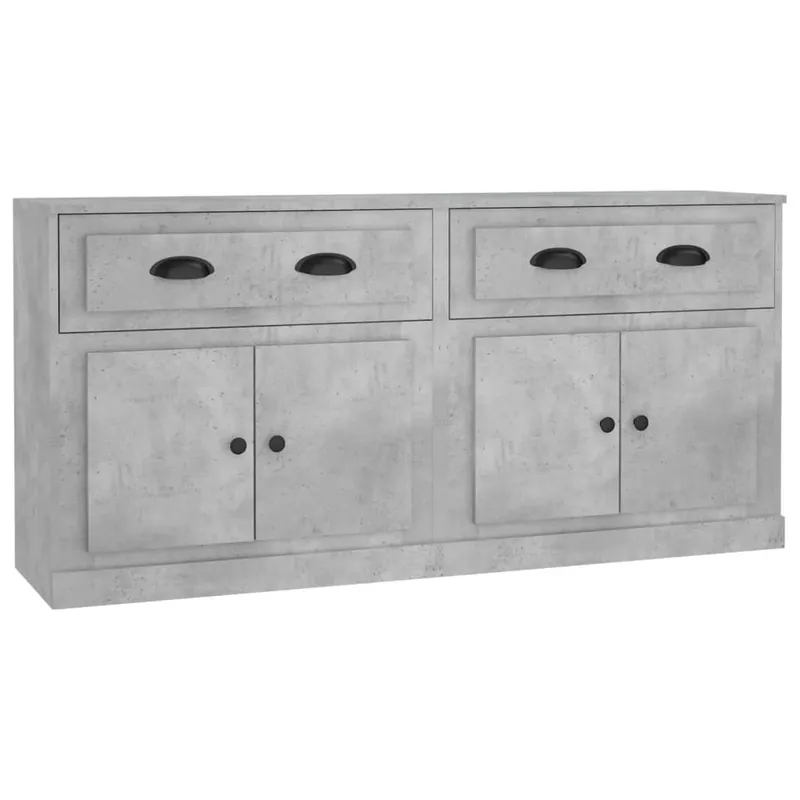 vidaXL Sideboards 2 Stk. Betongrau Holzwerkstoff Schneller Versand