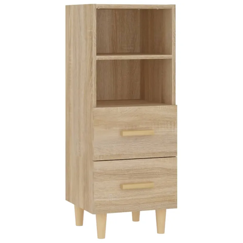 Geprüft vidaXL Sideboard Sonoma-Eiche 34,5x34x90 cm Holzwerkstoff