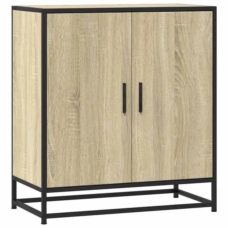 vidaXL Sideboard Sonoma-Eiche 68x35x76 cm Holzwerkstoff und Metall Direktkauf