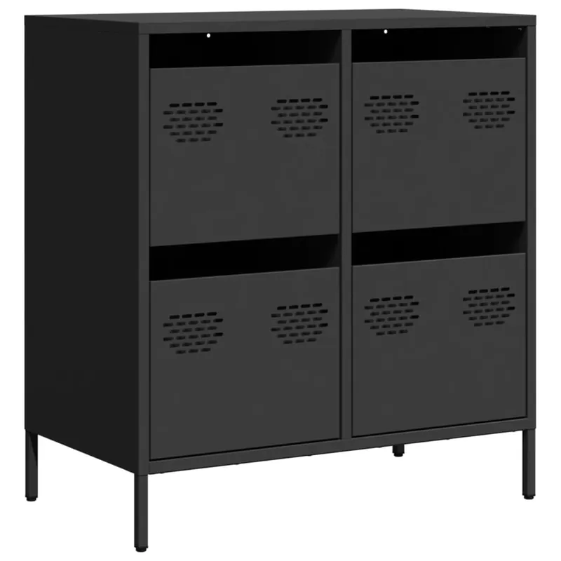 vidaXL Sideboard Schwarz 68x39x73,5 cm Kaltgewalzter Stahl Markenprodukt