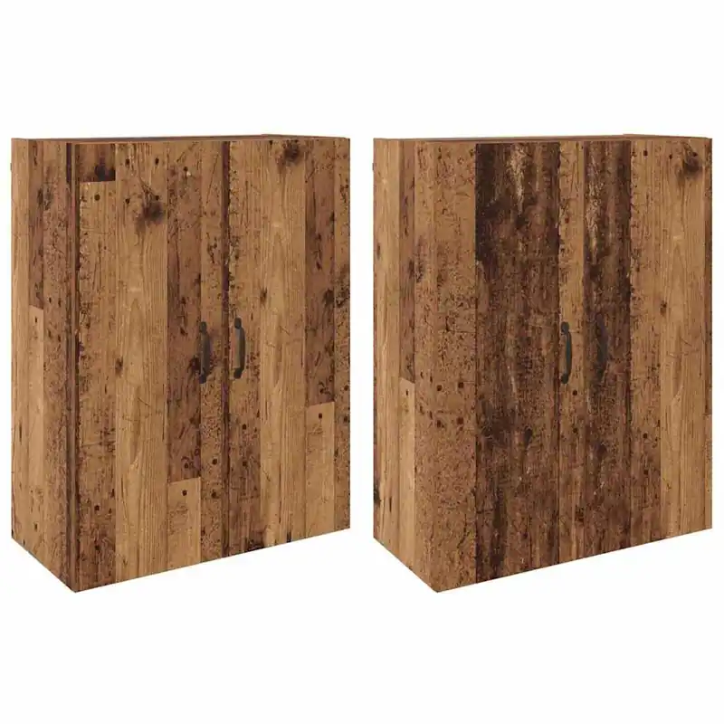 vidaXL Wandschrank 2 pcs Altholz 69,5 x 34 x 90 cm Holzwerkstoff Neu