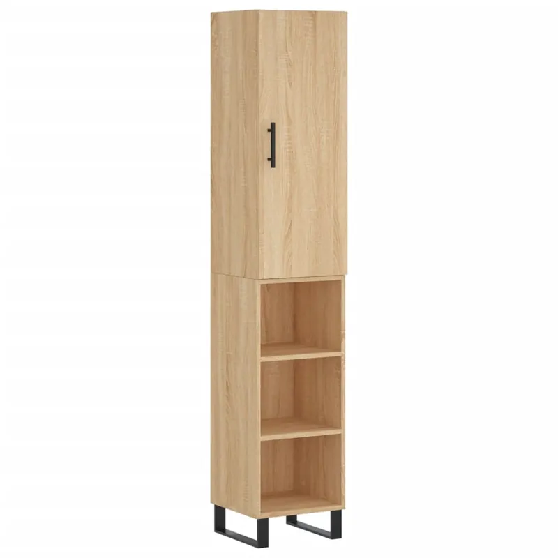 Bestpreis vidaXL Highboard Sonoma-Eiche 34,5x34x180 cm Holzwerkstoff