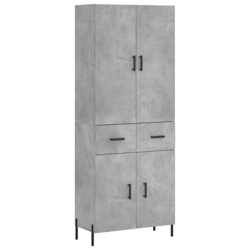 Bestseller vidaXL Highboard Betongrau 69,5x34x180 cm Holzwerkstoff