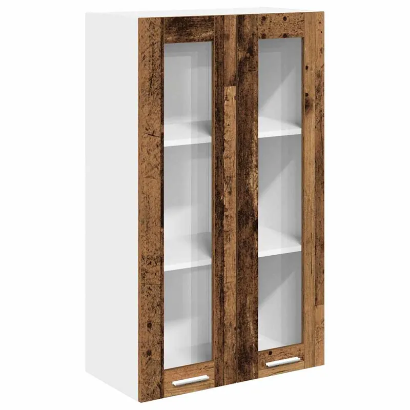 Expressversand vidaXL Hängeschrank mit Tür Altholz 60 x 31 x 100 cm Holzwerkstoff