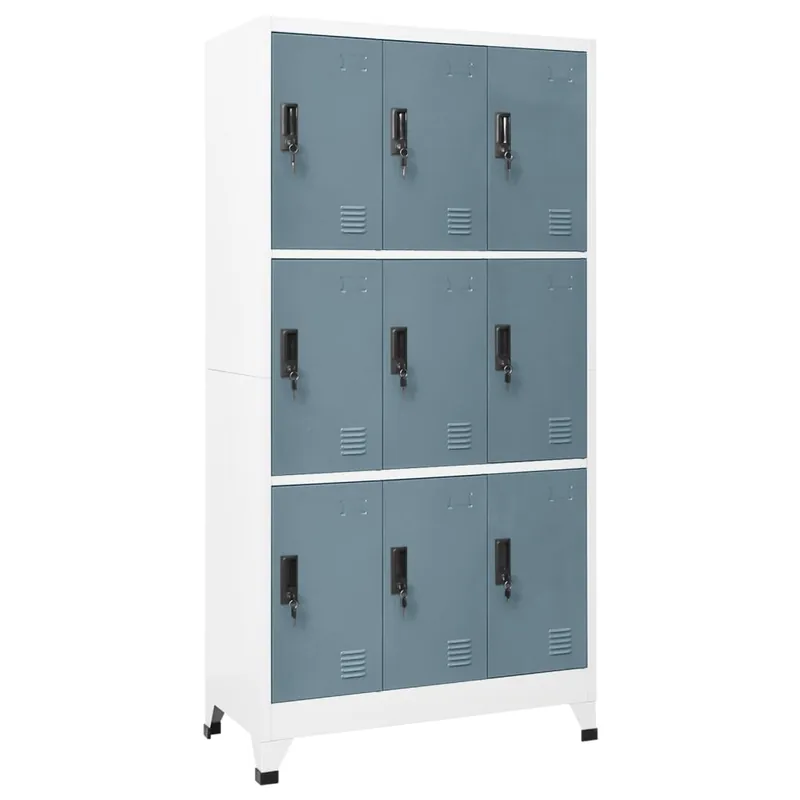 Begrenztes Angebot vidaXL Schließfachschrank Hellgrau und Dunkelgrau 90x45x180 cm Stahl
