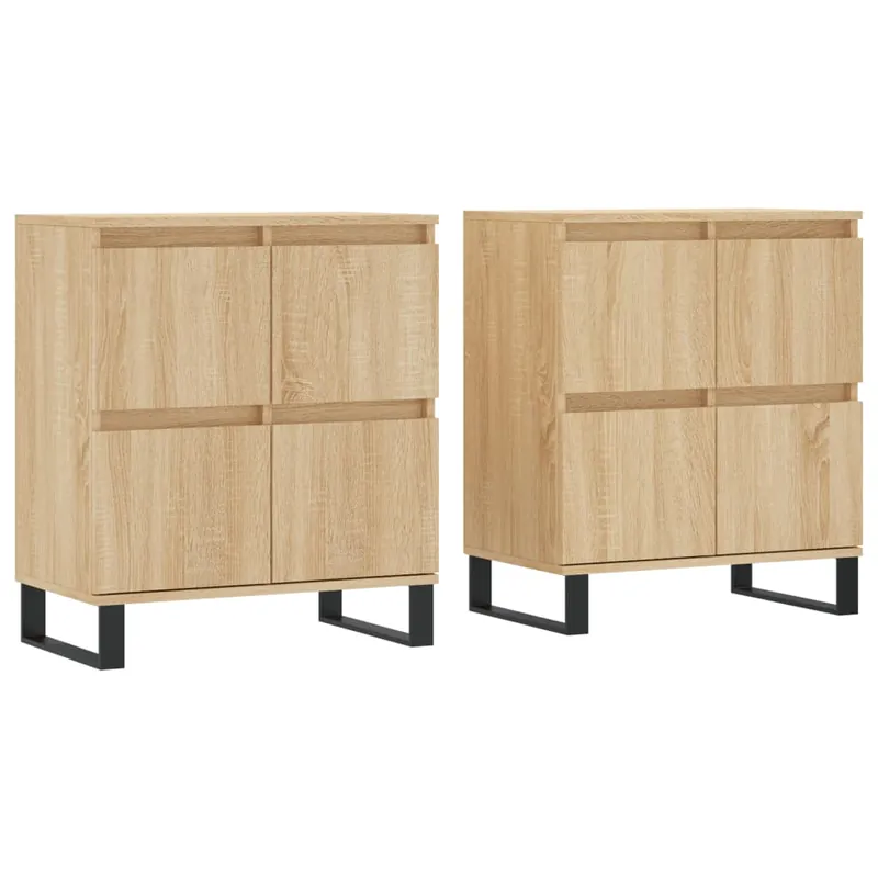 vidaXL Sideboards 2 Stk. Sonoma-Eiche Holzwerkstoff Wochenendangebot