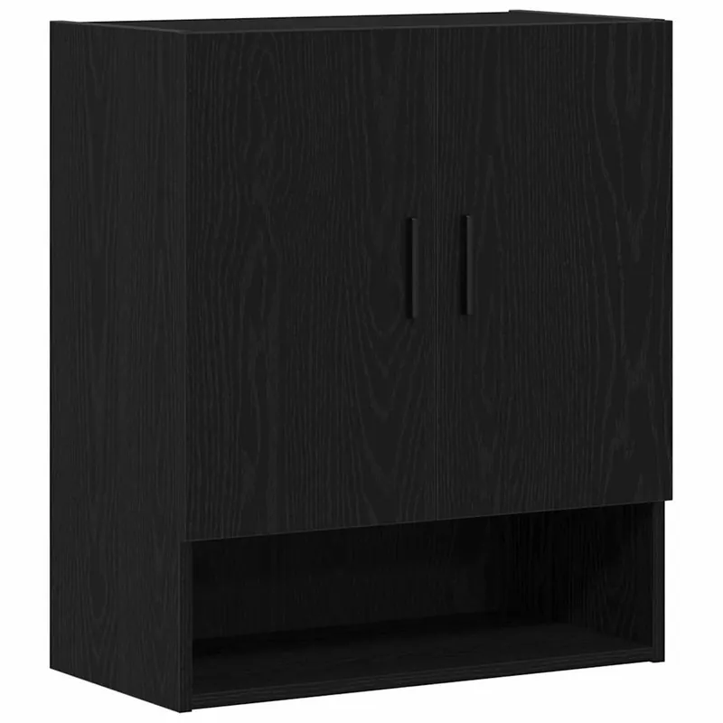 vidaXL Wandmontierter Schrank Schwarz Eichen-Optik 60 x 31 x 70 cm Top-Angebot