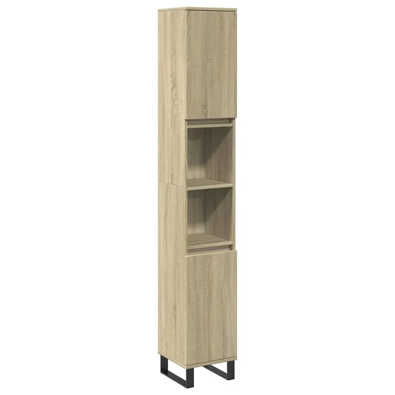 Gratis Versand vidaXL Badschrank Sonoma-Eiche 30x30x190 cm Holzwerkstoff