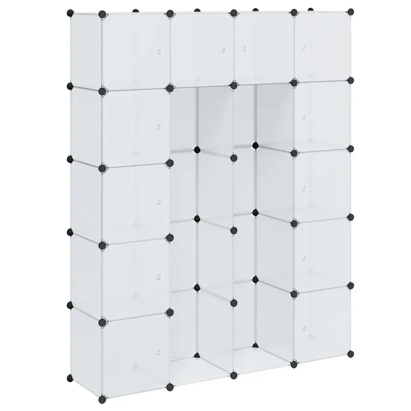 Günstig vidaXL Modularer Schrank mit 14 Fächern Weiß 37x146x180,5 cm