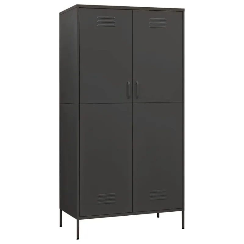 Zertifiziert vidaXL Kleiderschrank Anthrazit 90x50x180 cm Stahl