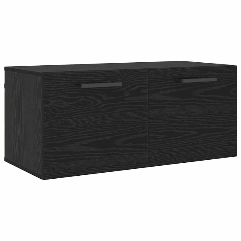 vidaXL Wandschrank Wandmontiert Schwarz Eichen-Optik 80 x 36.5 x 35 cm Direktkauf