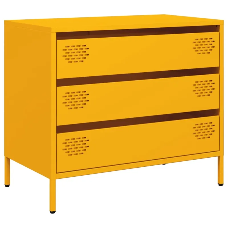 vidaXL Sideboard Senfgelb 68x39x58,5 cm Kaltgewalzter Stahl Highlight