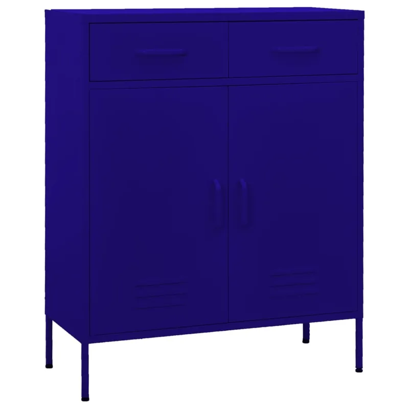 Zertifiziert vidaXL Lagerschrank Marineblau 80x35x101,5 cm Stahl