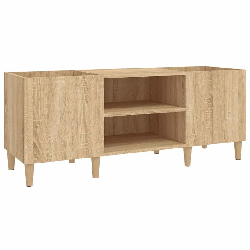 Geprüft vidaXL Schallplattenschrank Sonoma-Eiche 121 x 38 x 48 cm Holzwerkstoff