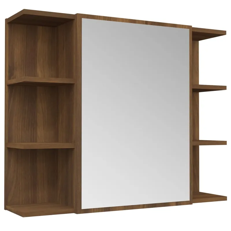 Direktkauf vidaXL Bad-Spiegelschrank Braun Eiche-Optik 80x20,5x64cm Holzwerkstoff