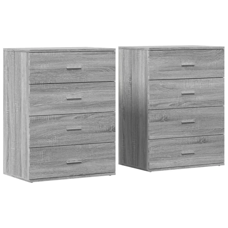 vidaXL Sideboards 2 Stk. Grau Sonoma 60x39x80 cm Holzwerkstoff Geprüft